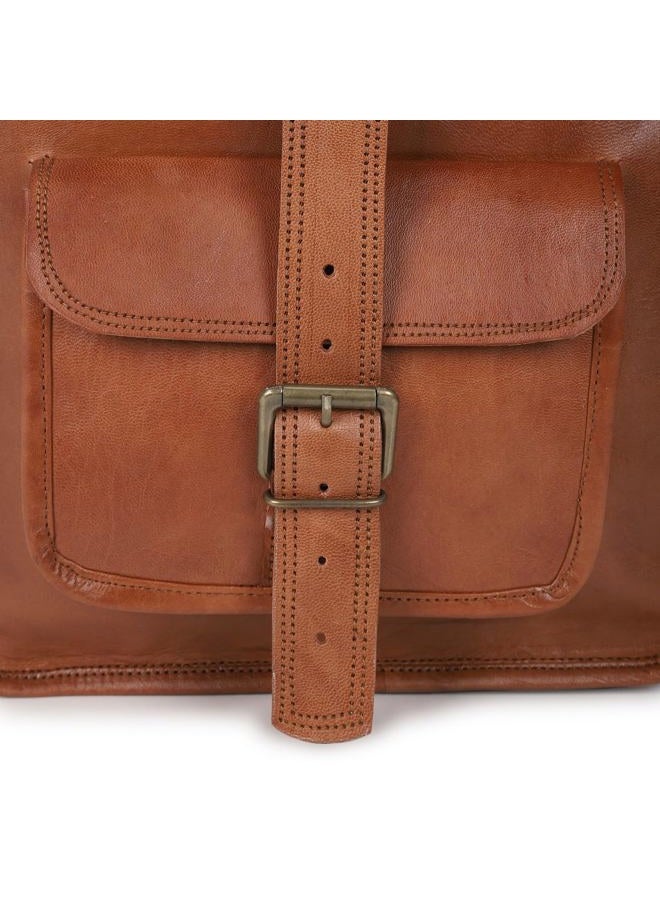 HULSH 16 Inch Genuine Leather Backpack for Women and Mens Leather backpack and Leather laptop backpack for Women | Leather backpack for men Perfect mens backpack for daily use Retro backpack Vintage - Image 5