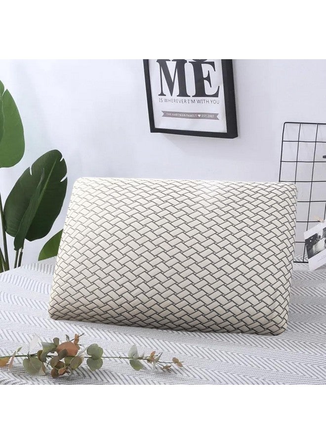 DAKSH 100% Natural Latex Regular Sleeping Bed Pillow, Soft Luxury Pillow for Side, Back and Stomach Sleepers, Medium Firmness Pillow - Breathable Jacquard Fabric Cover - (40 x 60 CM, White, Pack of 2) - Image 5