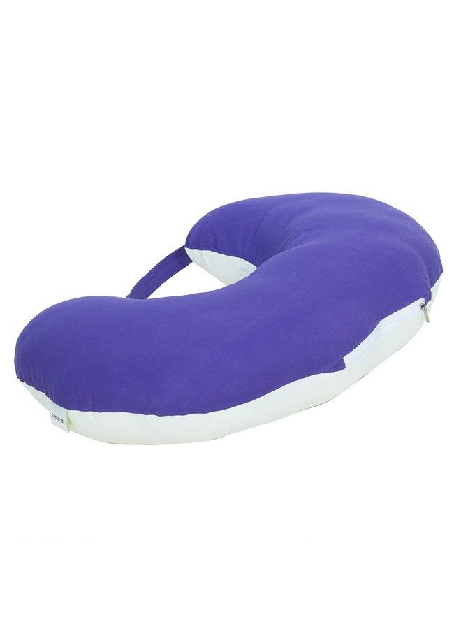 Get It Cotton 5 In 1 Feeding Pillow With Detachable Cover ; New Born Portable Breast Feeding Pillow For Baby ; Infant Support For Baby And Mom (Purple With Beige) - Image 4
