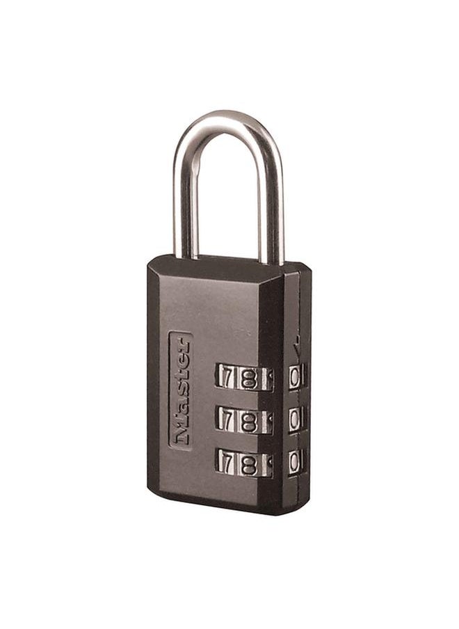 Master Lock Anti-Theft Numeric Combination Resettable Luggage Padlock Black and Silver 647EURD / 627D  - Image 2