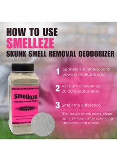 SMELLEZE SMELLEZE Natural Skunk Smell Removal Deodorizer: 2 lb. Powder Get Stink Out  - Image 5