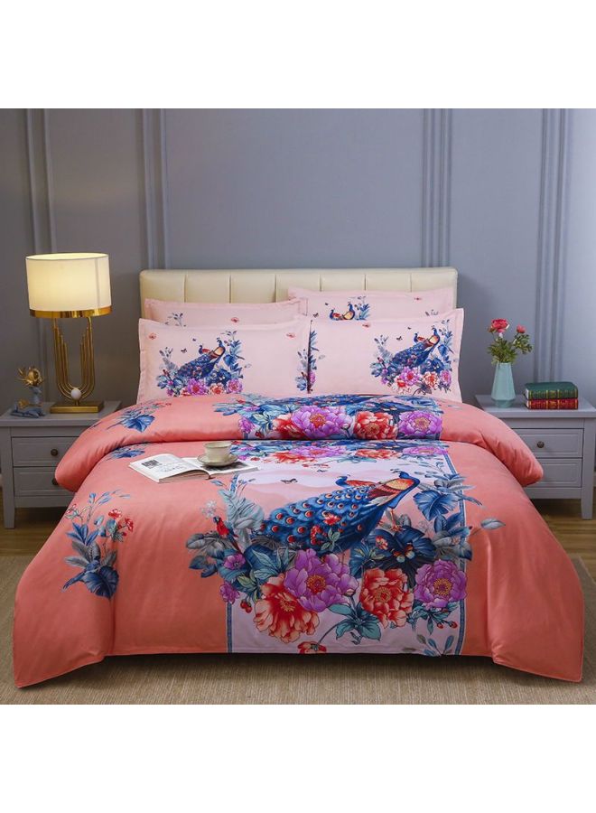 طقم ملاءة سرير مفردة ومزدوجة مكون من أربع قطع غير قطنية سميكة كبيرة الحجم من طبعة زهور لطيفة على البشرة طقم ملاءة سرير مفردة ومزدوجة مكون من ثلاث قطع من Bed Dream Domain-اللون: Tb*028*double phoenix chaoyang-المواصفات: غطاء لحاف 1.5*2.0+ملاءة+غطاء وسادة*1 - Image 1