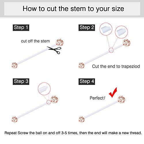 JFORYOU 6 Style Pregnancy Maternity Flexible Bioplast Long Belly Button Rings Navel Retainer Body Piercing 14G 1&1/2 Inch Length - Image 2