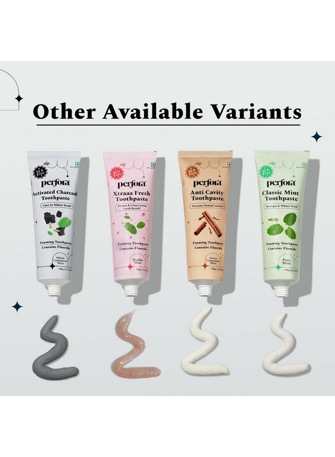 Perfora Classic Mint Toothpaste - (100g x 4) | Enamel Safe Teeth Whitening Toothpaste for Men & Women | For Strong & White Teeth | SLS, Titanium Dioxide & Sodium Saccharin Free | Pack Of 4 - Image 5