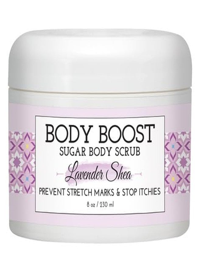 Body Boost Lavender Shea Raw Sugar Scrub 8 oz- Help Treat Dry Skin Stretch Marks and Scars- Pregnancy and Nursing Safe- Allergen Free- Vegan - Image 1