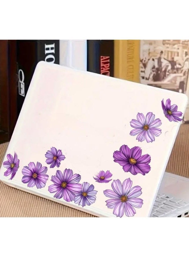 MAKTEM Purple Flowers Set for Car Decal Waterproof Vinyl Peel and Stick, Window Bumper Body Hood Bonnet Flower Decorative Car Sticker (COSMOS) - Image 3