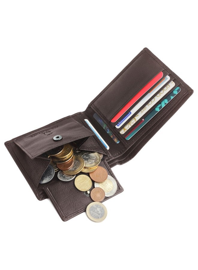 WildHorn RFID Protected Leather Wallet for Men I 2 Currency Compartment I 6 Card Slots I 1 Coin Pocket (Brown) - Image 5