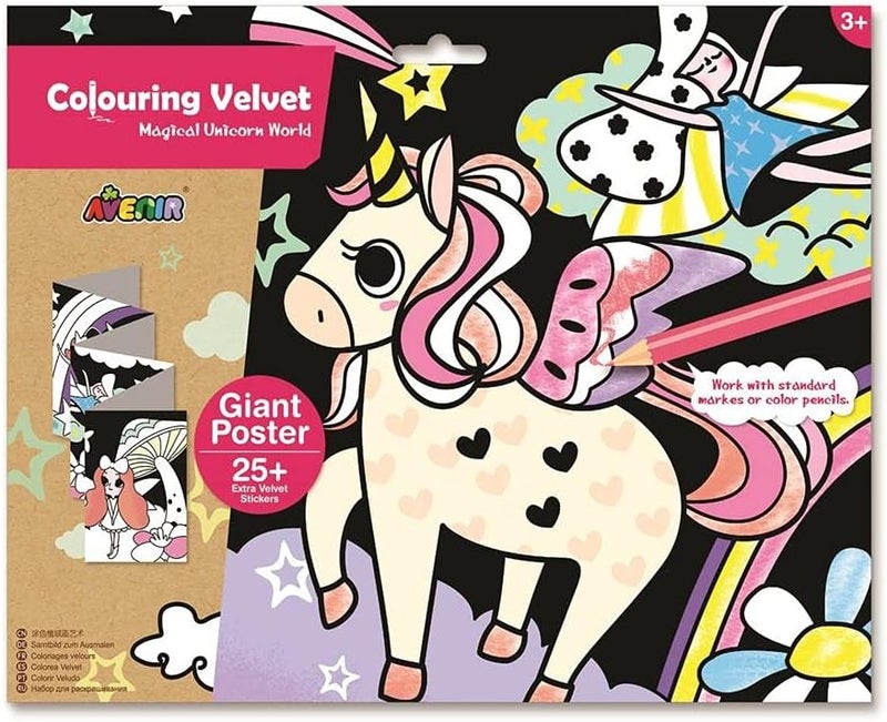 Avenir CH191690 Velvet Magical Unicorn World, Multi Colour