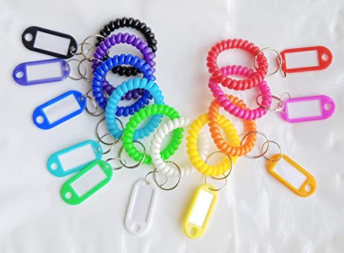 HoAoOo Wrist Keychain Key Tags- Spring Spiral Stretch Coil Wristband Key Ring Key Chain, for Gym, Pool, ID Badge,Keys(10 Set) - Image 2