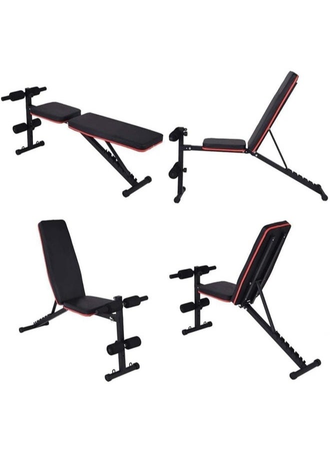 Denzoz - Adjustable Weight Bench Full Body Workout Multi-Purpose Foldable Incline Decline Exercise Workout Bench for Home Gym - Image 1