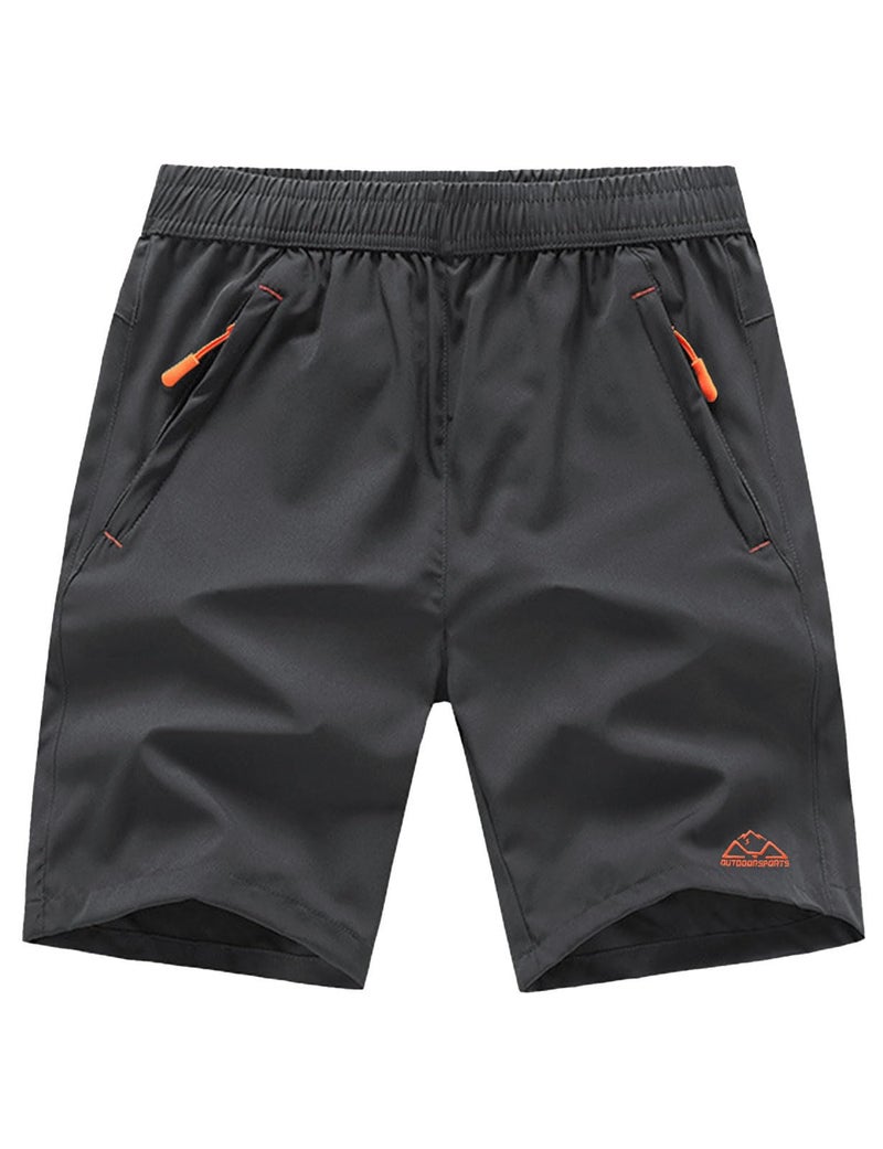 TBMPOY Men's 7" Hiking Running Shorts with Pockets Athletic Outdoor Sports Gym Workout Short Zipper Pockets Grey S - Image 1