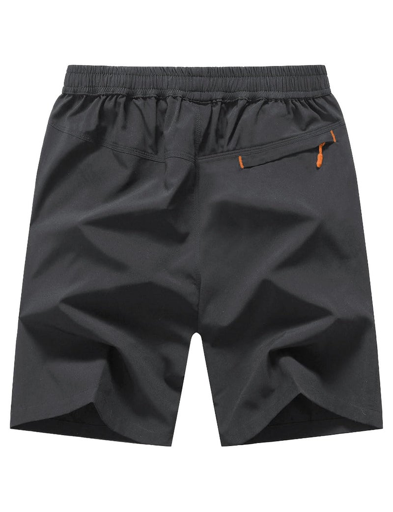 TBMPOY Men's 7" Hiking Running Shorts with Pockets Athletic Outdoor Sports Gym Workout Short Zipper Pockets Grey S - Image 2