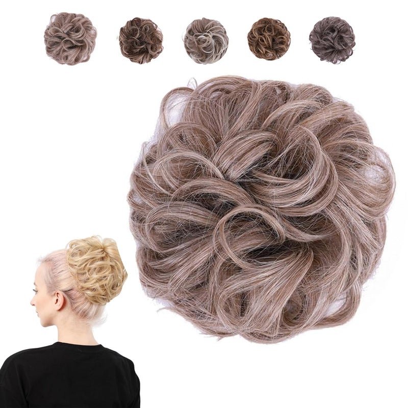 Juvabun Messy Bun 20 Hair Piece  light Blonde  Hair Pieces for Women  Men Messy Bun Hair Piece Synthetic Hair  Everyday Wear  Washable  Realistic Synthetic Hair Bun Scrunchie  light Blonde