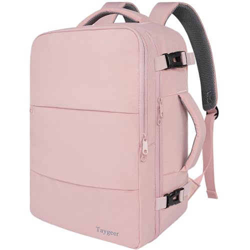 Taygeer Laptop Backpack for Women Large Travel Backpack with 173 inch Laptop Compartment TSA Friendly 40l Carry On Mochila Daypack Business Computer Bag for Office Work Travel Essentials Pink - Image 1