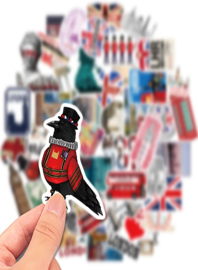 Anboor England Travel Stickers 50Pcs Vintage London Stickers Set for Kids Adults British Theme Party,Cartoon UK Travel Vinyl Waterproof Bottle Phone Skateboard Laptop Luggage Car Sticker Packs - Image 2