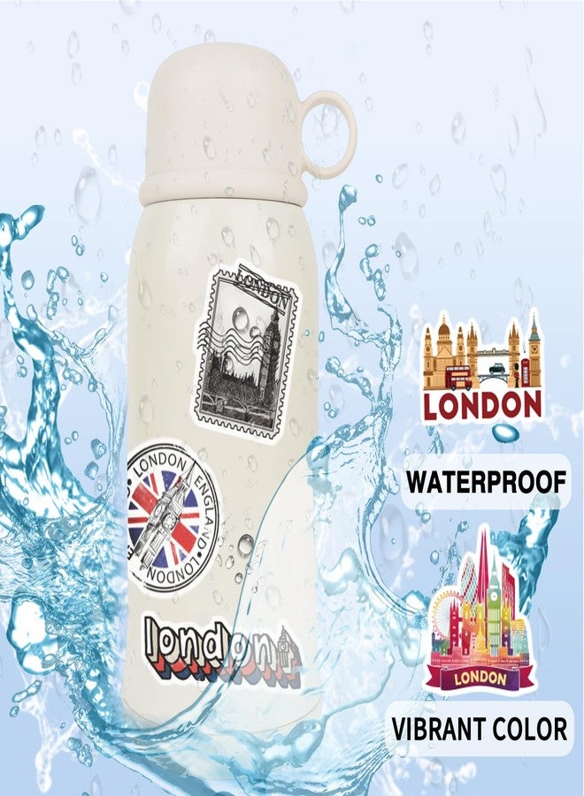 Anboor England Travel Stickers 50Pcs Vintage London Stickers Set for Kids Adults British Theme Party,Cartoon UK Travel Vinyl Waterproof Bottle Phone Skateboard Laptop Luggage Car Sticker Packs - Image 3