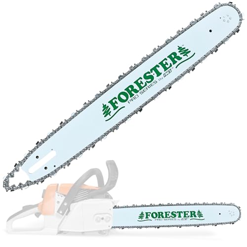 FORESTER 16" Replacement Chainsaw Bar & Chain Combo - 16in Length, 3/8” EXT Pitch, .050 Gauge, A074 Mount, 55 Drive Link - Replacement Chain Saw Parts Kit For Stihl - Image 1