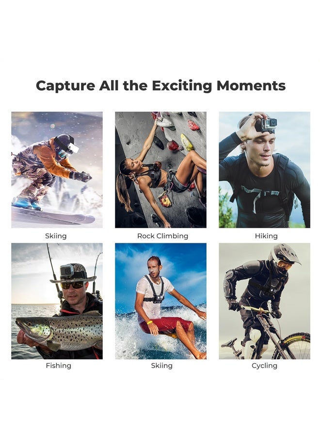 Chest Mount Harness Chesty Vest Head Mount Strap for Action Camera Compatible with GoPro Hero 11/ 10/ 9/ 8/ Max/ Go Pro Hero 7/ 6/ 5/ 4/ Session/ 3+/ 3/ Fusion/ DJI Osmo/ AKASO - Image 5