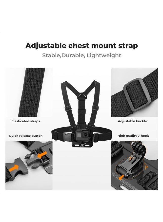 Chest Mount Harness Chesty Vest Head Mount Strap for Action Camera Compatible with GoPro Hero 11/ 10/ 9/ 8/ Max/ Go Pro Hero 7/ 6/ 5/ 4/ Session/ 3+/ 3/ Fusion/ DJI Osmo/ AKASO - Image 3