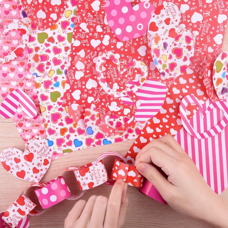 FEPITO 60 Sheets Valentine Pattern Paper Set, 14 x 21cm Decorative Paper for Card Making Scrapbook Decoration Valentine's Day Supplies,10 Designs - Image 4