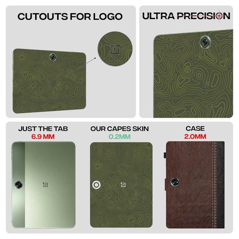 Capes أغطية تابلت لجهاز OnePlus Pad Go | فيلم واقي فائق النحافة | ملصق فينيل مضاد للخدش | ليس غلاف/غطاء (تضاريس، جلد خلفي) - Image 4
