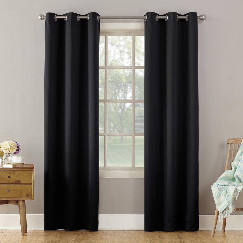Sun Zero Becca Energy Efficient Grommet Curtain Panel 40 x 63 Black
