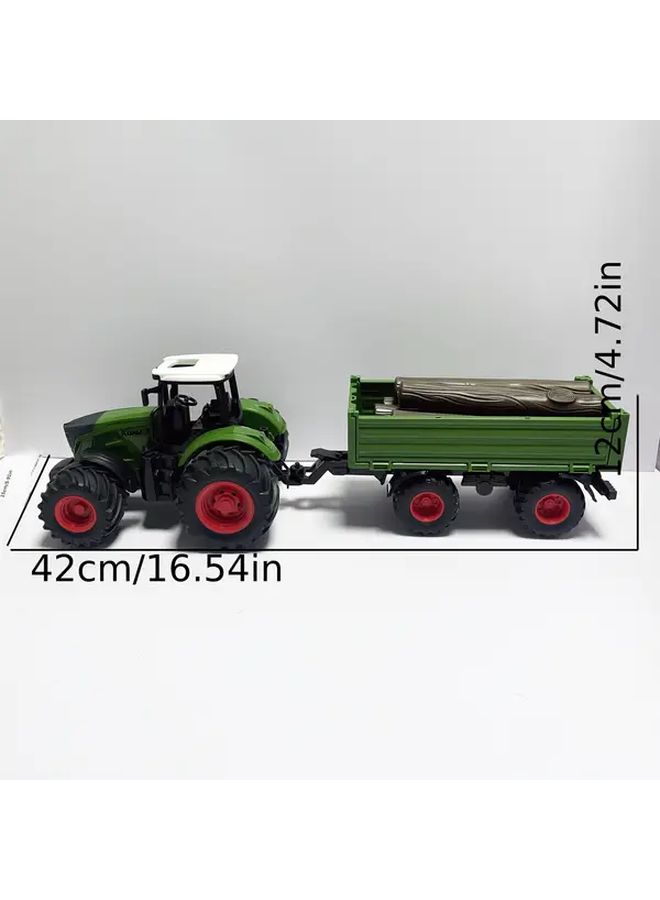 Upgrade Farm Tractor Set With Log Transport Trailer And Wooden Logs - Image 2