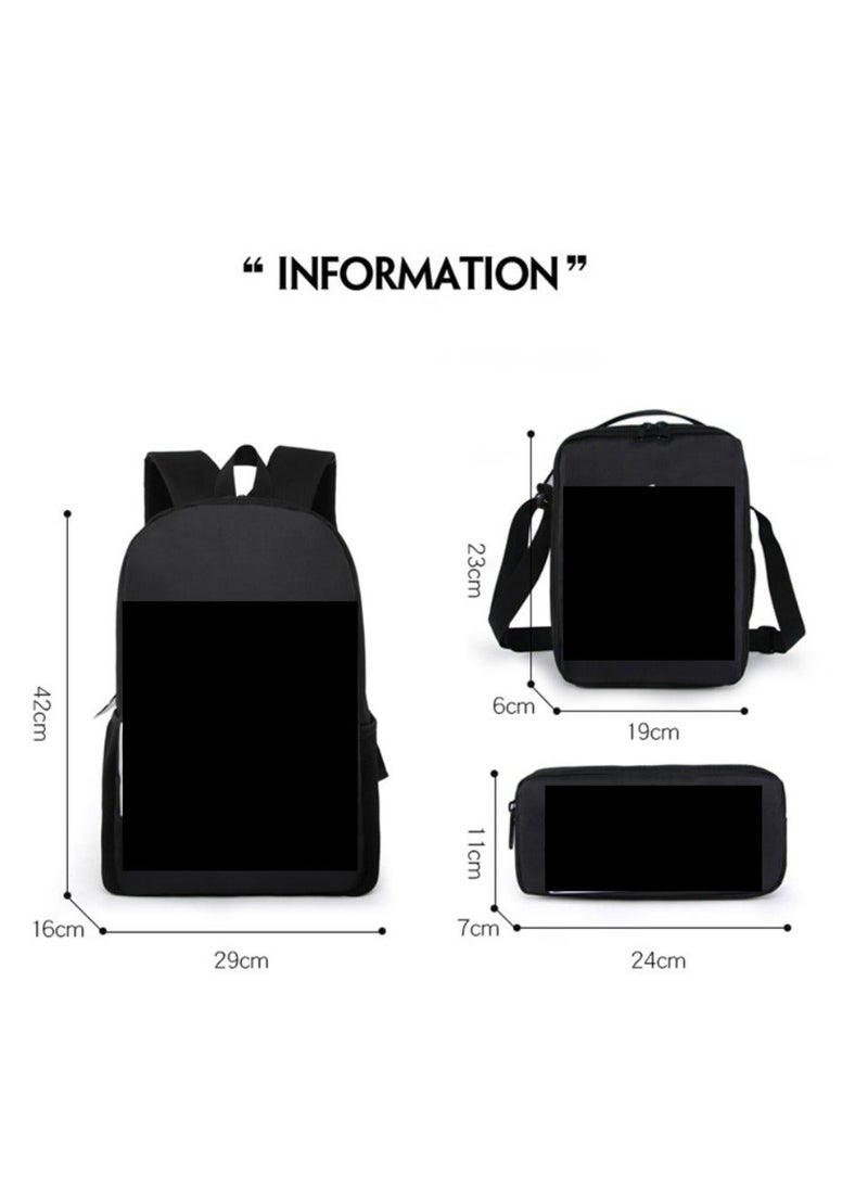 Godzilla Children's leisure load reducing large capacity printed backpack for elementary school students, 3-piece set - Image 2