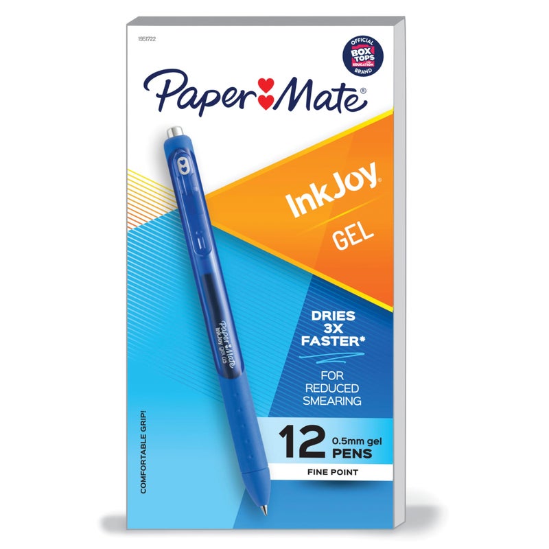 Paper Mate InkJoy Gel Pen, Fine Point, Dark Blue, Box of 12 (1951722) - Image 1