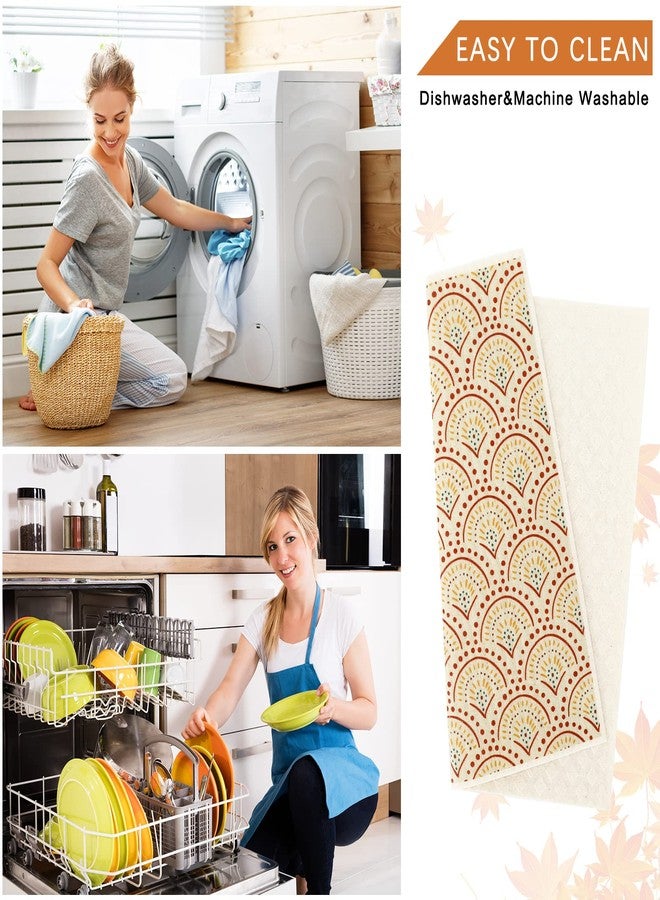 وولاين مجموعة من 6 قطع من مناشف المطبخ السويدية البوهيمية من والين، بتصميم هندسي خريفي، قابلة لإعادة الاستخدام، ماصة وسريعة الجفاف، مثالية لحفلات الخريف، أو كهدية منزلية، أو لتنظيف أسطح المطبخ، مقاس 6.7 × 7.7 بوصة. - Image 4
