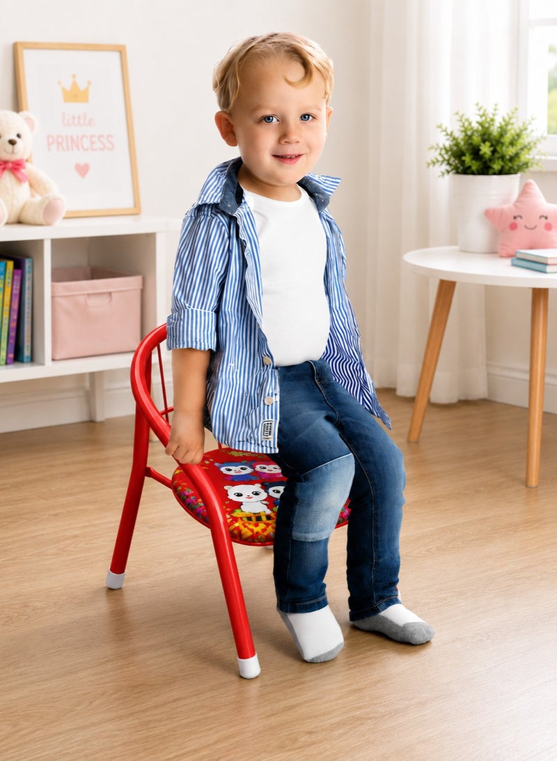 DBLEW Cute Design Baby Sitting Chairs Children Toddler Metal Frame Arm Outdoor With Squeak Pomp Pomp Sound For Study And Playing At Home Or School Strong Frame Kids Furniture Broad Wide Seating Boys Girls - Image 4