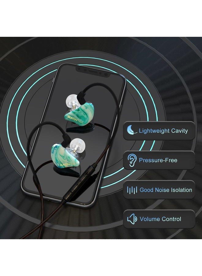BASN MMCX in Ear Monitor Headphones,Triple Driver IEM in-Ear Earphone for Musician Drummer, Noise-Isolation HiFi Stereo Earbuds with Two Detachable Cables(Bluish White) - Image 5