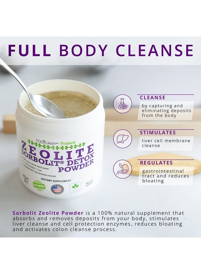 TODICAMP Zeolite Powder - Zeolite Clinoptilolite Powder Sorbolit Ultra FINE 1-2 µm 95% - 3X Activated - 200g - 7.05oz - Zeolite Powder Supplement - 200 Days Supply (200 Days Supply) - Image 3