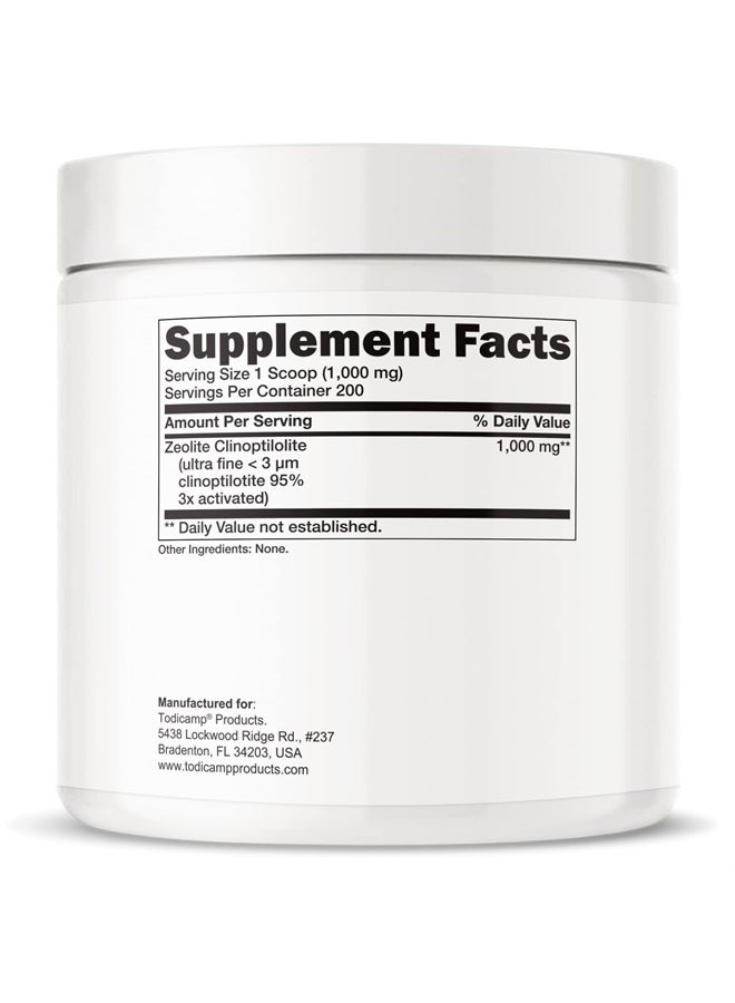 TODICAMP Zeolite Powder - Zeolite Clinoptilolite Powder Sorbolit Ultra FINE 1-2 µm 95% - 3X Activated - 200g - 7.05oz - Zeolite Powder Supplement - 200 Days Supply (200 Days Supply) - Image 2