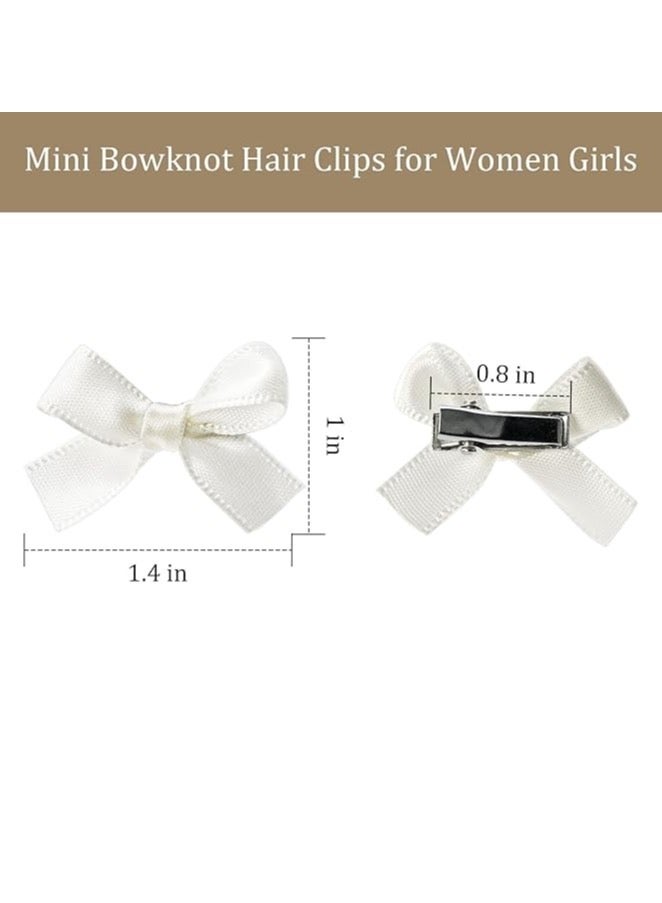 6 Pieces Mini White Bowknot Hair Clips for Women Girls, Small Cute Bows Hair Ribbon Alligator Clips, Charming Hair Accessories for Every Occasion - Image 3
