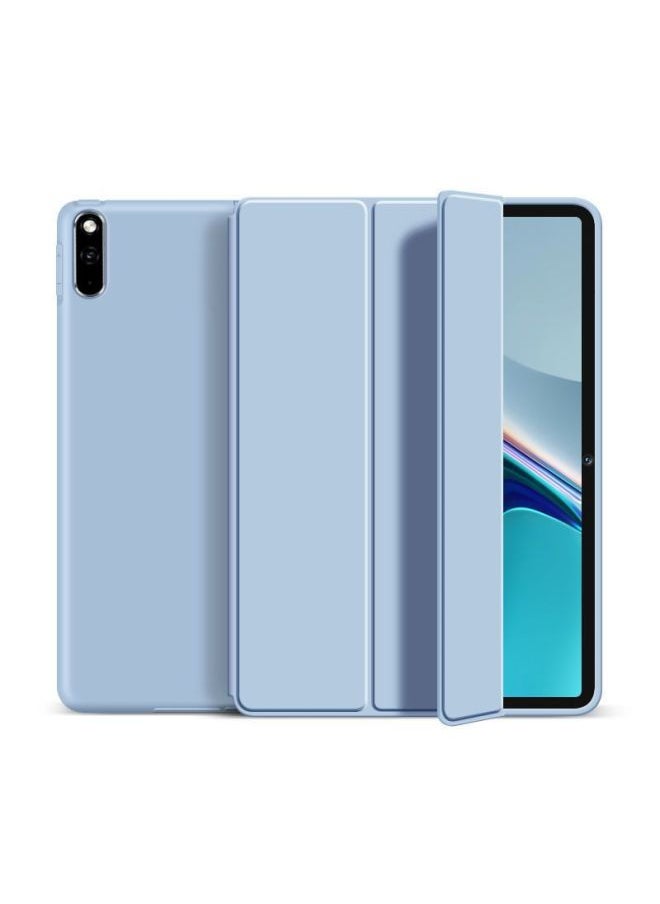 Generic - Suitable For 2023 Huawei Matepad11.5 Flat Protective Case Honeycomb Tri-fold Silicone 10.4 Soft Case-Color:White Ice Blue-Applicable Model:matepad 11 Inch/C7 2021 - Image 1