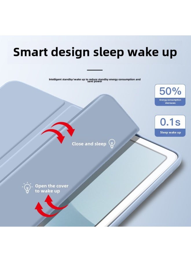 Generic - Suitable For 2023 Huawei Matepad11.5 Flat Protective Case Honeycomb Tri-fold Silicone 10.4 Soft Case-Color:White Ice Blue-Applicable Model:matepad 11 Inch/C7 2021 - Image 1