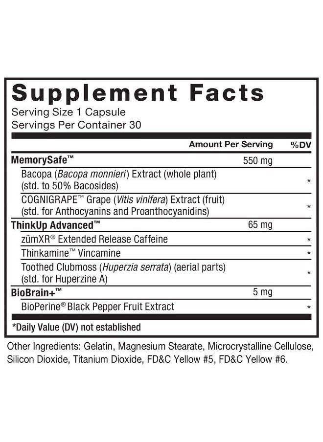 Force Factor - Forebrain Nootropic Brain Supplement To Improve Memory Boost Focus Increase Mental Energy And Support Brain Health With Caffeine Bacopa And Huperzine A Force Factor 30 Capsules - Image 1