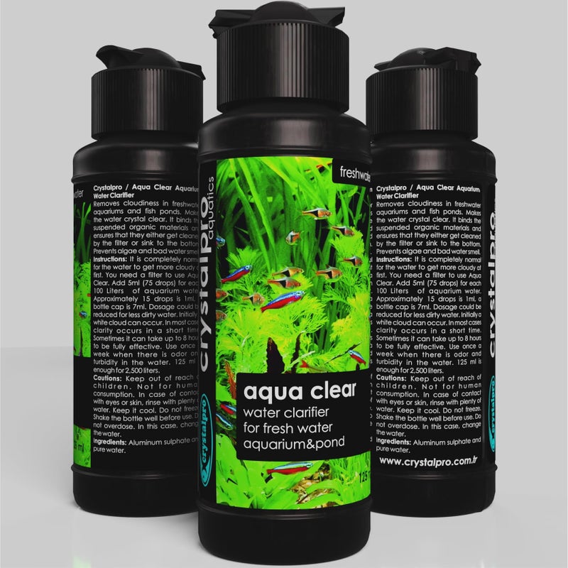 Crystalpro Water Clarifier 16.9 Oz - Aqua Clear Treats 2650 Gallons - Clear Cloudy Fish Tank Water - for Freshwater Aquariums and Fish Ponds -Fish Tank Cleaner- Use with Aquarium Filter - Image 5