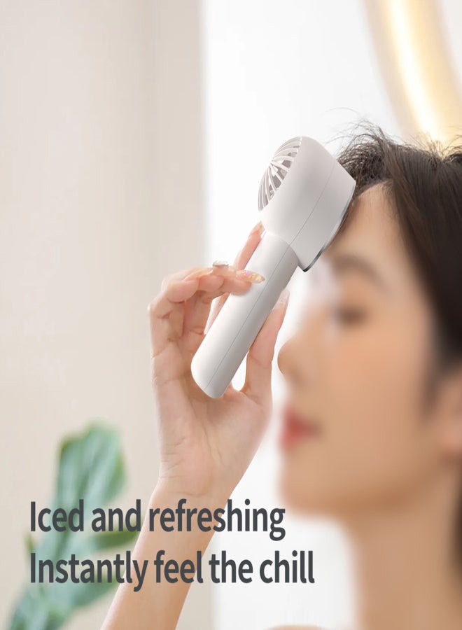 Handheld Fan Portable Electric Cold Compress Cooling Fan USB Rechargeable Desk Table Fan with 3 Adjustable Wind Speed Phone Holder for Home Office Travel Use - Image 3