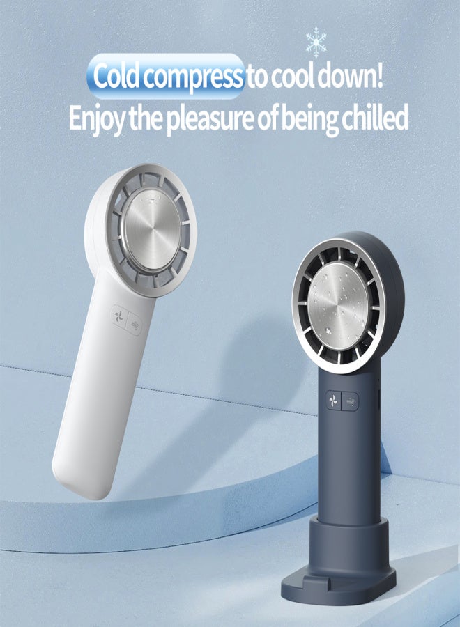 Handheld Fan Portable Electric Cold Compress Cooling Fan USB Rechargeable Desk Table Fan with 3 Adjustable Wind Speed Phone Holder for Home Office Travel Use - Image 4