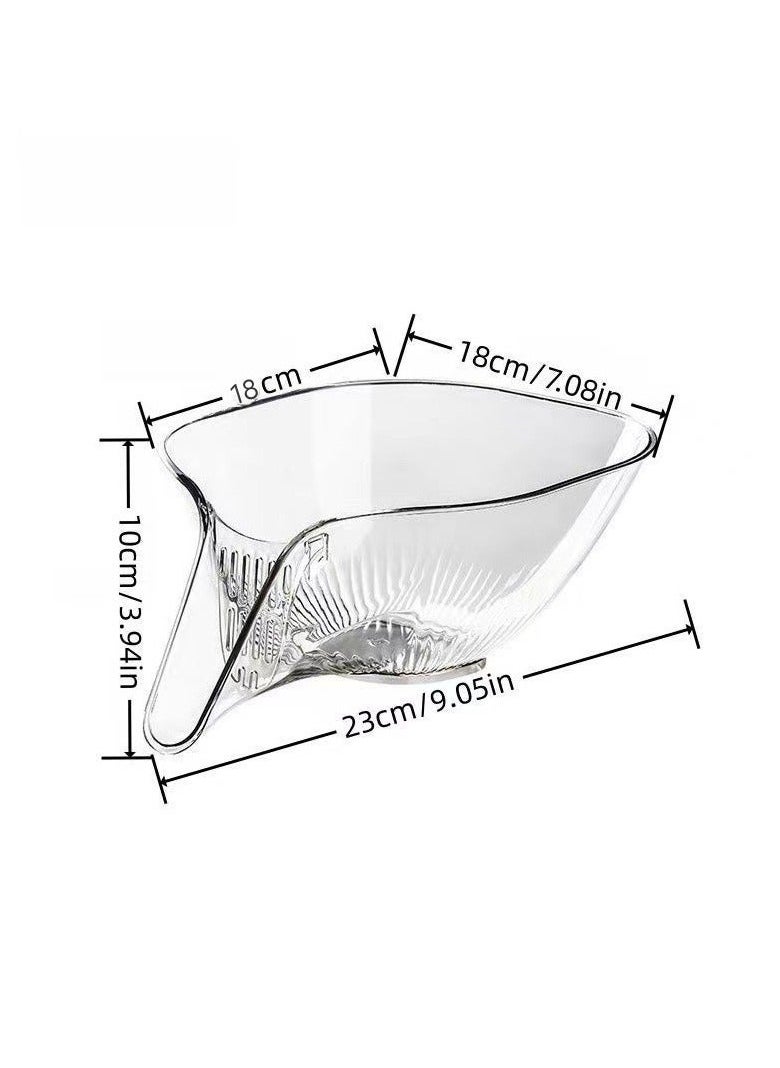 Captaintech New Multifunctional Drain Basket*2, Kitchen Sink Food Collector Strainer bowl With Spout, Suitable for Food Filter Cleaning Fruit and Vegetable Drainage Basket Funnel, Transparent grey+Transparent  - Image 5