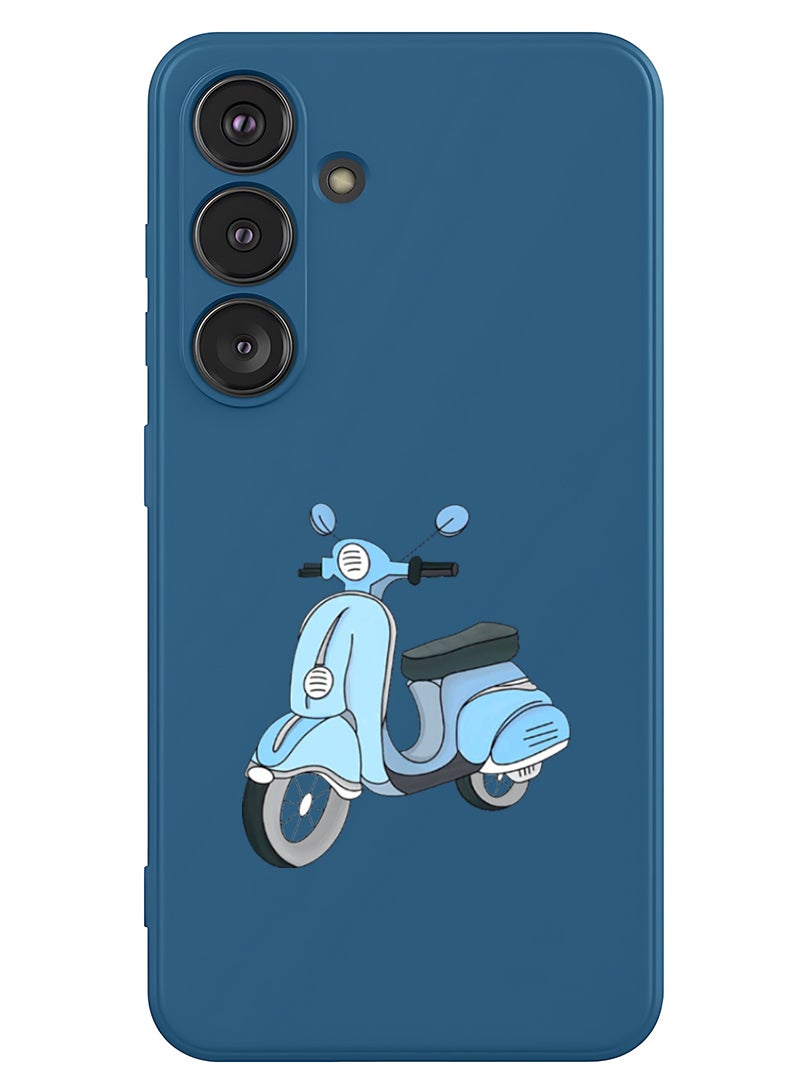Theodor Protective Slim Fit Case Liquid Silicone Cover with Full Body Protection Anti-Scratch Shockproof Case For Samsung Galaxy S25 Plus (Blue) - Vespa - Image 1