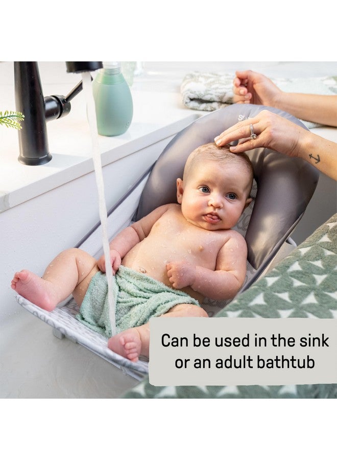 Ingenuity Foldaway 2-Position Baby Bath Seat, Adjustable Support for Sink or Bathtub, Ages 0-6 Months up to 20 Pounds, Machine-Washable Sling - Image 2