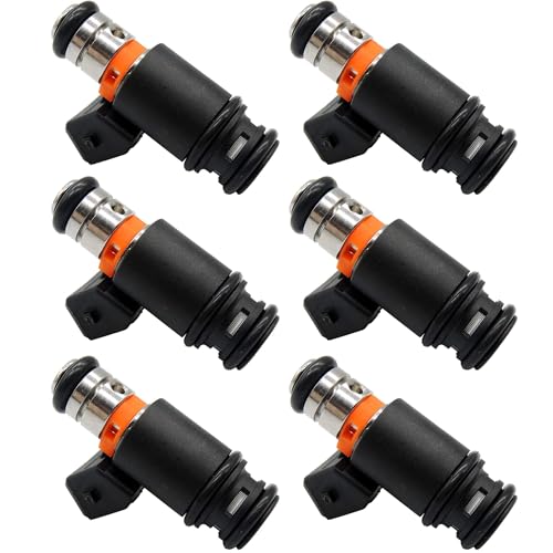 HiSport IWP022 6PCS Fuel Injectors 5 Holes Compatible with Volkswagen EuroVan 1997 1999 2000 V6 28L Compatible with Volkswagen Golf Jetta 19992001 V6 28L 021906031D - Image 1