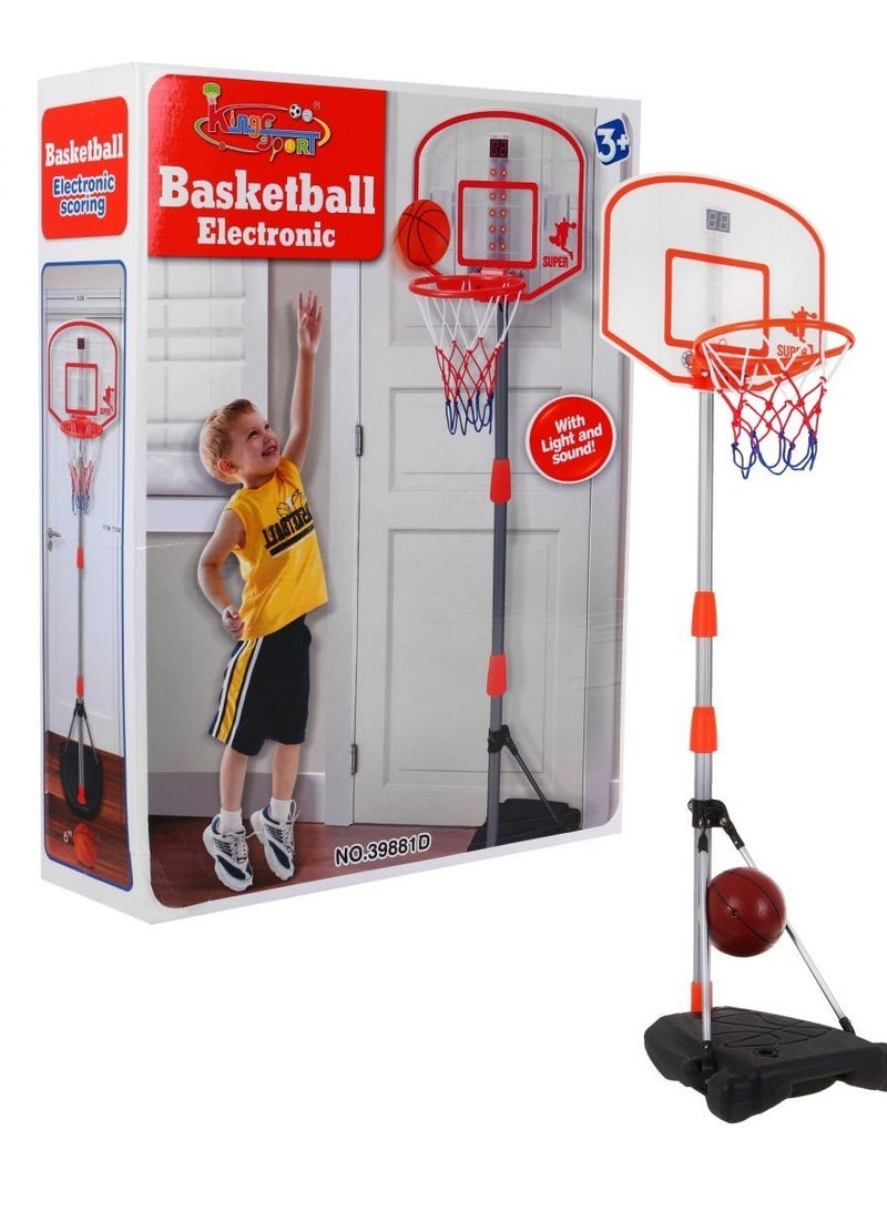 كينجزبورت طوق كرة سلة إلكتروني، قابل للتعديل من 94 إلى 167 سم. - Image 1