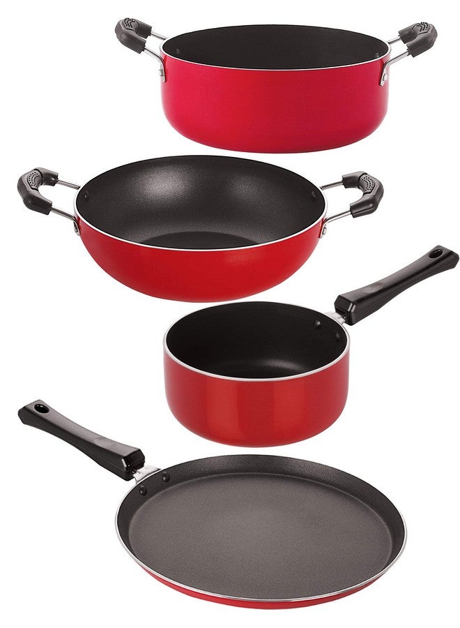 نيرلون مجموعة أواني طهي نيرلون المصنوعة من الألومنيوم غير اللاصق والمطلية بثلاث طبقات، مكونة من 4 قطع (FT12_KD10_SP(M)_CS24) - Image 1
