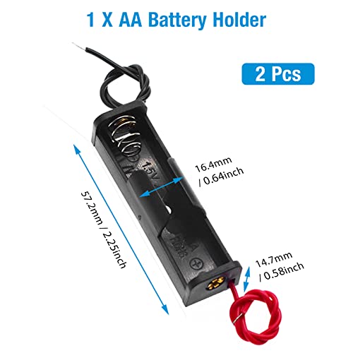 QTEATAK 8 Pack AA Battery Holder Bundle with Wire 1 AA Battery Holder 1.5V, 2 Pcs, 2 AA Battery Holder 3V, 2 Pcs, 3 AA Battery Holder 4.5V, 2 Pcs, 4 AA Battery Holder 6V, 2 Pcs - Image 3