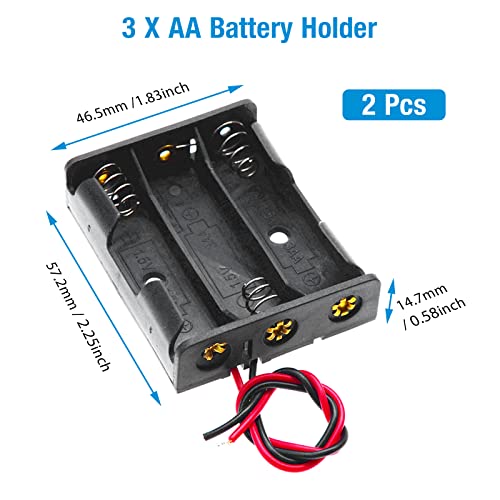 QTEATAK 8 Pack AA Battery Holder Bundle with Wire 1 AA Battery Holder 1.5V, 2 Pcs, 2 AA Battery Holder 3V, 2 Pcs, 3 AA Battery Holder 4.5V, 2 Pcs, 4 AA Battery Holder 6V, 2 Pcs - Image 5
