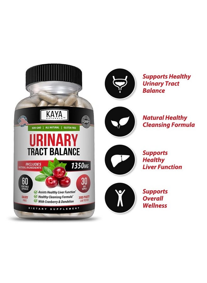 Kaya Naturals - Dmannose Urinary Tract Ut Cleanse & Bladder Health Made With Cranberry Hibiscus & Dandelion Root D Mannose Capsules Cranberry Supplement 60 Veggie Capsules - Image 1